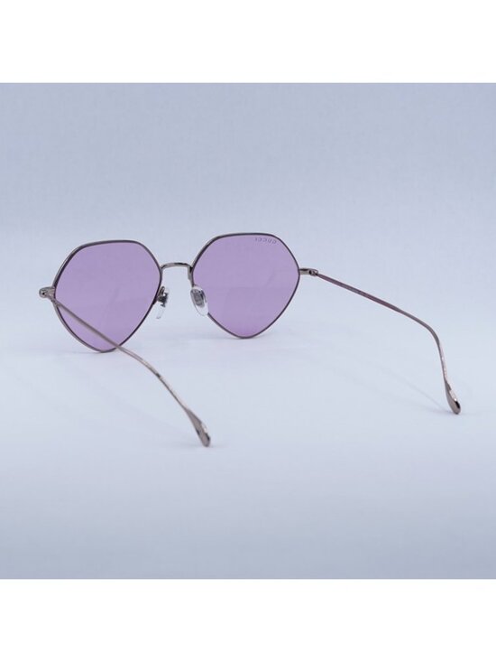 Gucci GG1182S 004 Sunglasses Rose Gold Geometric Frame, Pink Lenses main image 5